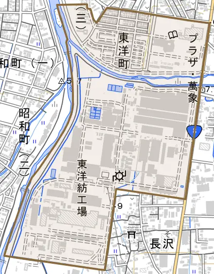 東洋町とその周辺の地図。町の範囲を重ねている