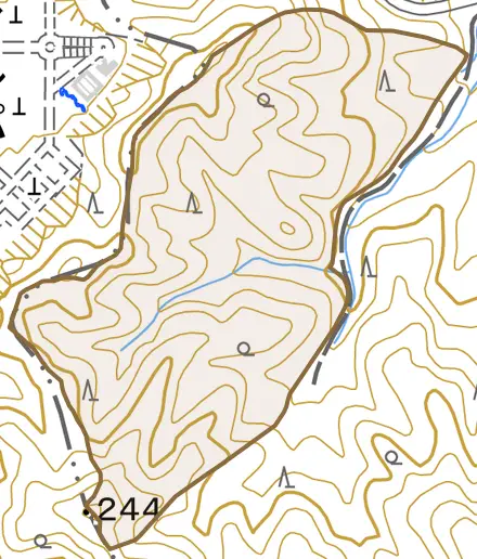 大字塔原とその周辺の地図。町の範囲を重ねている