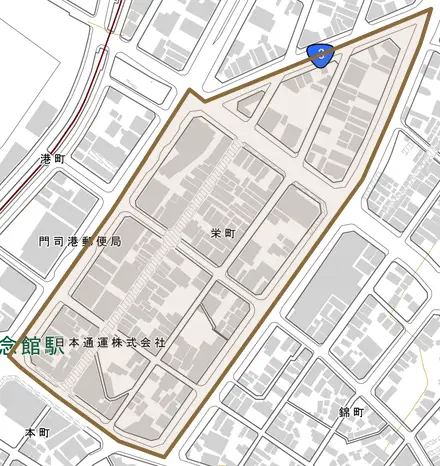 栄町とその周辺の地図。町の範囲を重ねている