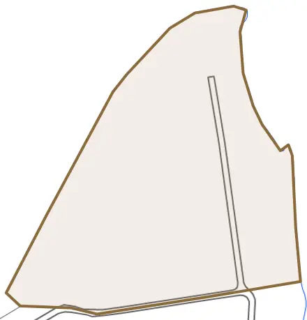 大字若松とその周辺の地図。町の範囲を重ねている