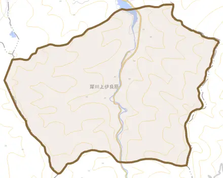 犀川上伊良原とその周辺の地図。町の範囲を重ねている