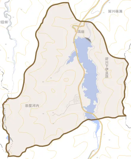 犀川下伊良原とその周辺の地図。町の範囲を重ねている