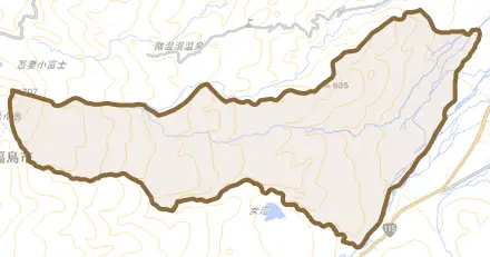 佐原とその周辺の地図。町の範囲を重ねている