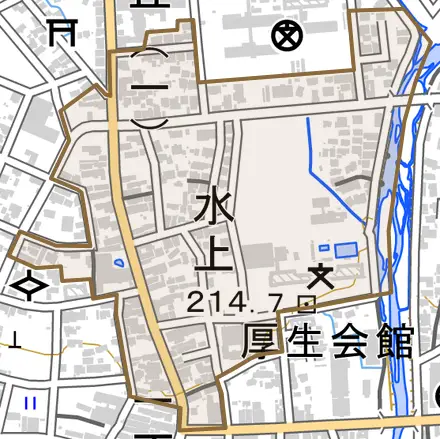 字経壇とその周辺の地図。町の範囲を重ねている