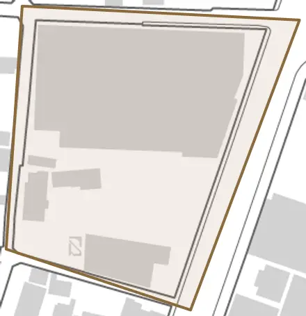 字方八丁とその周辺の地図。町の範囲を重ねている