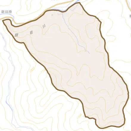 伊与戸とその周辺の地図。町の範囲を重ねている