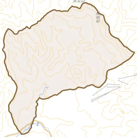森戸とその周辺の地図。町の範囲を重ねている