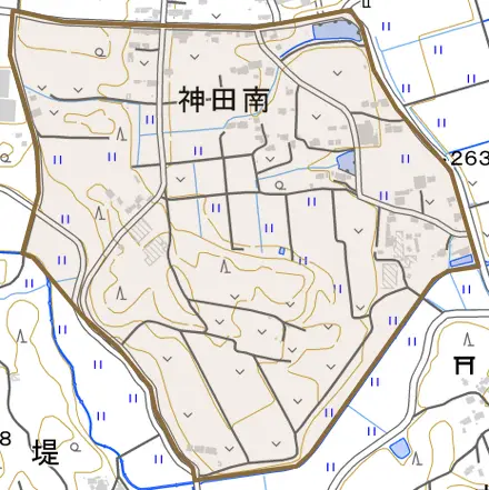 神田南とその周辺の地図。町の範囲を重ねている