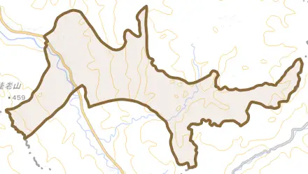 大字上関河内とその周辺の地図。町の範囲を重ねている