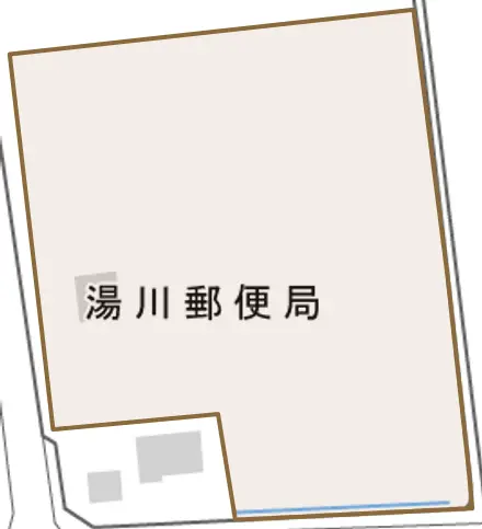 美田園とその周辺の地図。町の範囲を重ねている
