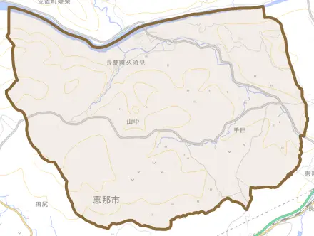 長島町久須見とその周辺の地図。町の範囲を重ねている