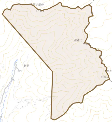 乗政とその周辺の地図。町の範囲を重ねている
