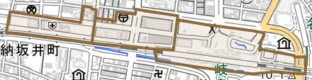 橋本町とその周辺の地図。町の範囲を重ねている