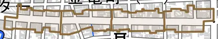 東金宝町とその周辺の地図。町の範囲を重ねている
