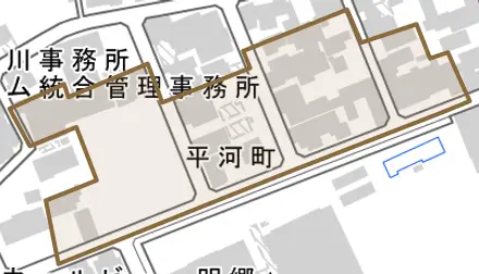 平河町とその周辺の地図。町の範囲を重ねている