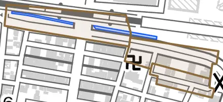 加納富士町とその周辺の地図。町の範囲を重ねている