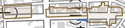 光明町とその周辺の地図。町の範囲を重ねている
