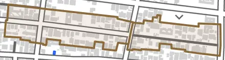 長良海用町とその周辺の地図。町の範囲を重ねている