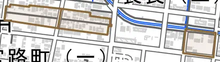 長良幸和町とその周辺の地図。町の範囲を重ねている