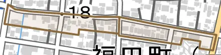 太平町とその周辺の地図。町の範囲を重ねている