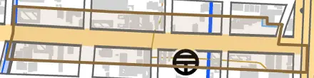 東興町とその周辺の地図。町の範囲を重ねている