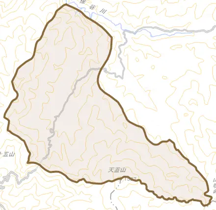 神岡町伊西とその周辺の地図。町の範囲を重ねている