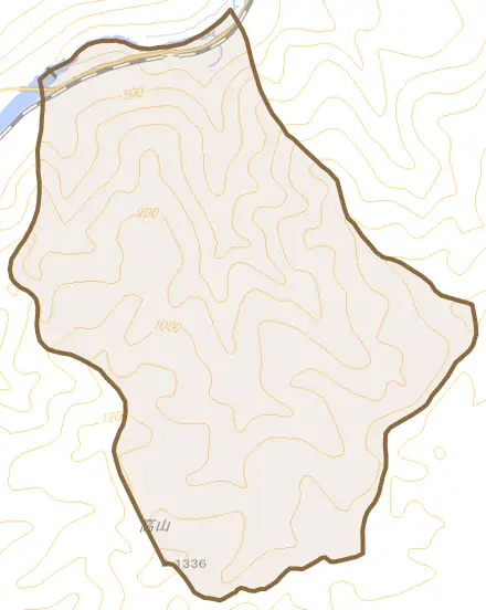 宮川町丸山とその周辺の地図。町の範囲を重ねている