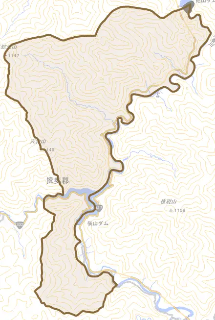 鶴見とその周辺の地図。町の範囲を重ねている