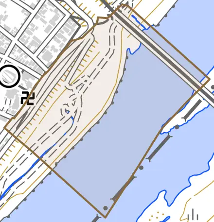 相生町とその周辺の地図。町の範囲を重ねている