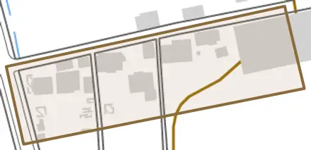 蜂屋町下蜂屋伊瀬入会とその周辺の地図。町の範囲を重ねている