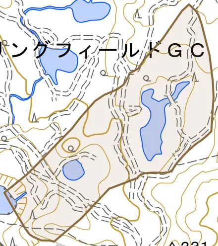 小名田町悪洞とその周辺の地図。町の範囲を重ねている