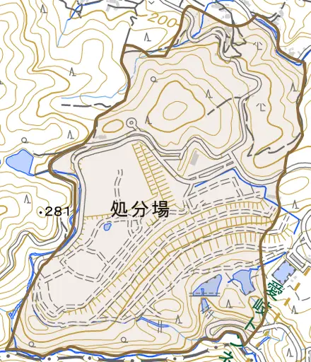 諏訪町日影とその周辺の地図。町の範囲を重ねている
