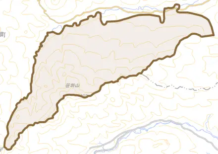 大字本宿とその周辺の地図。町の範囲を重ねている