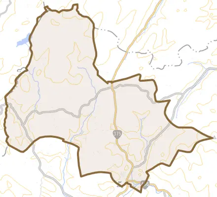 豊栄町清武とその周辺の地図。町の範囲を重ねている