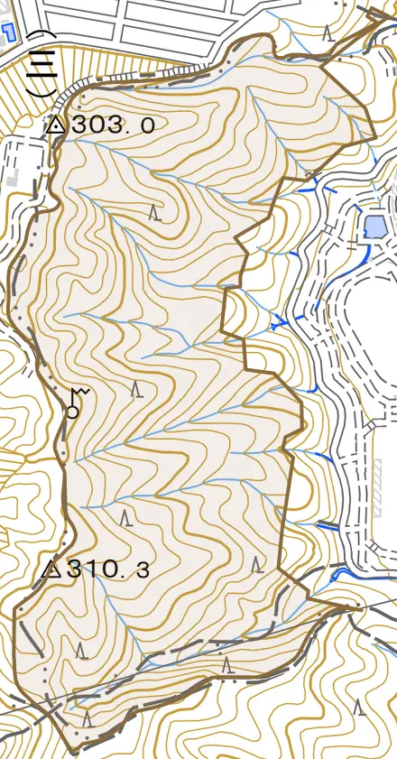 大塚西町とその周辺の地図。町の範囲を重ねている