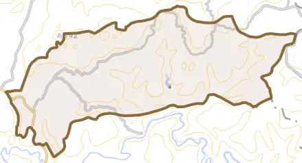 近田とその周辺の地図。町の範囲を重ねている