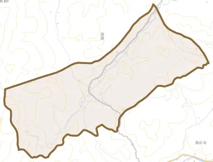 田原とその周辺の地図。町の範囲を重ねている