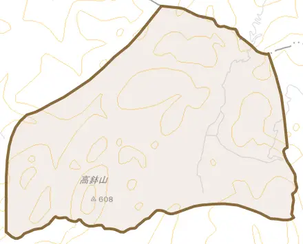 栗谷町谷和とその周辺の地図。町の範囲を重ねている
