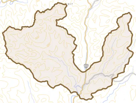 比和町比和とその周辺の地図。町の範囲を重ねている