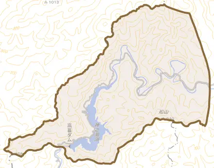 高野町高暮とその周辺の地図。町の範囲を重ねている