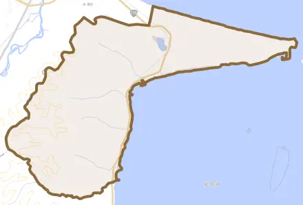 字能取とその周辺の地図。町の範囲を重ねている
