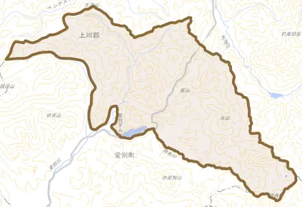 字徳星とその周辺の地図。町の範囲を重ねている