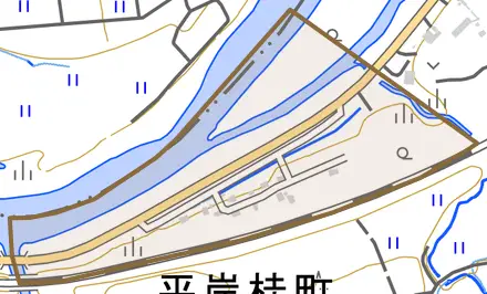平岸桂町とその周辺の地図。町の範囲を重ねている
