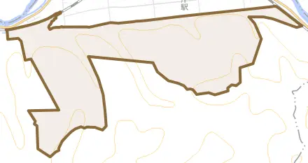 平岸南町とその周辺の地図。町の範囲を重ねている