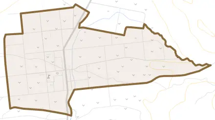 字赤井川とその周辺の地図。町の範囲を重ねている