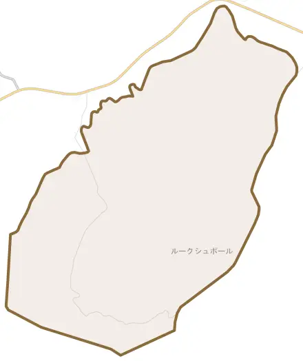 ルークシュポールとその周辺の地図。町の範囲を重ねている