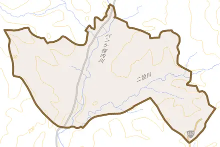 黄金町とその周辺の地図。町の範囲を重ねている