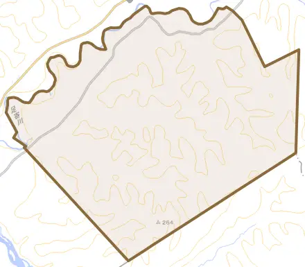平和とその周辺の地図。町の範囲を重ねている