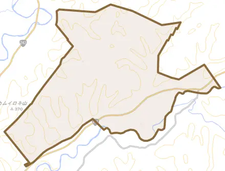 中足寄とその周辺の地図。町の範囲を重ねている