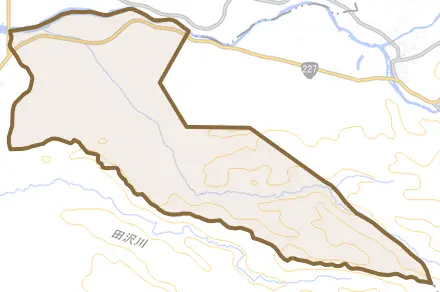 字美和とその周辺の地図。町の範囲を重ねている